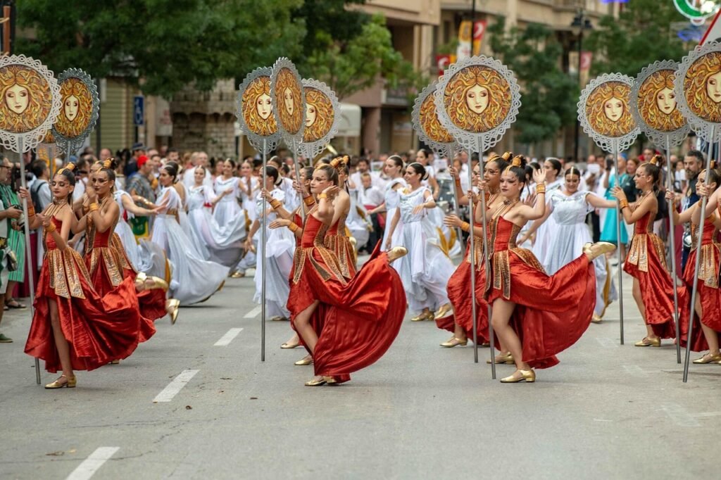 woman, dance, parade, moors and christians, alicante, spain, tradition