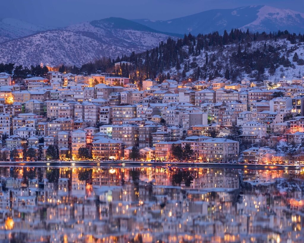 city, nature, winter, water, greece, landscape